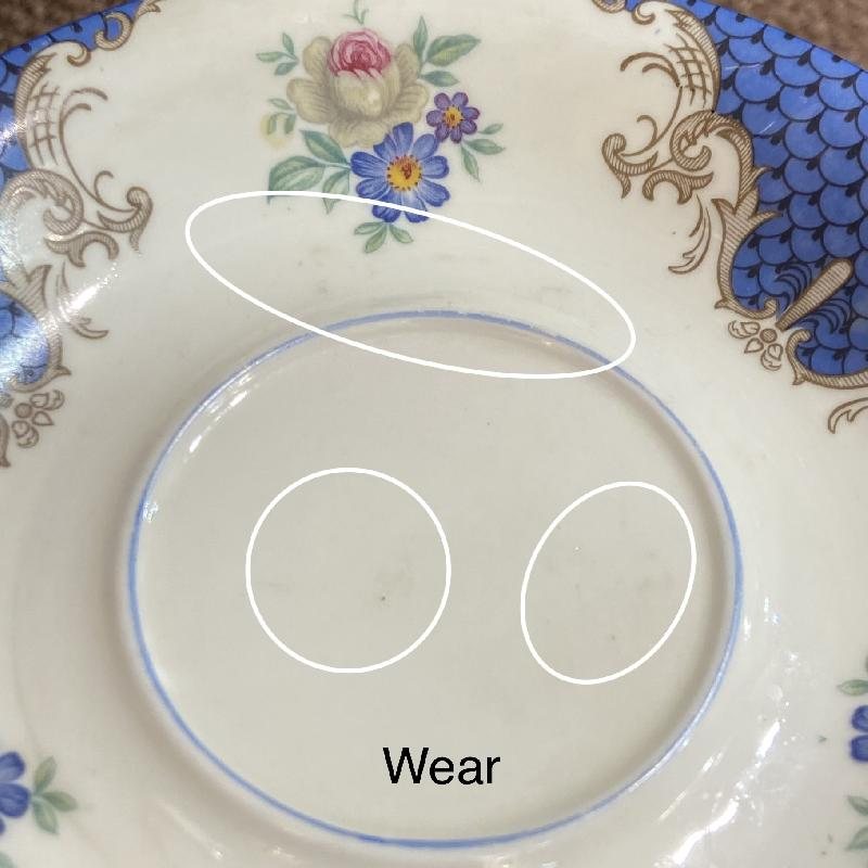 C.a. 1924 - 1946 German Seltmann Weiden Elegant Foliage Blue Tea Set Trio(MW108)