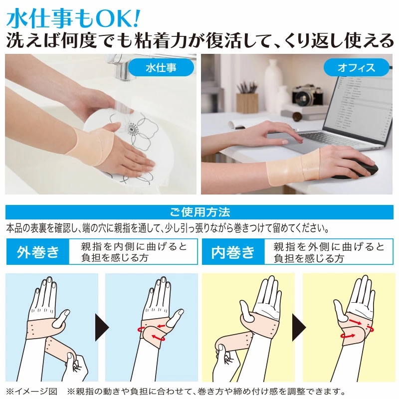 日本代購【 日本直送 日本製 造告別媽媽手、滑鼠手👋 Dr. Pro 防水透氣！手腕拇指 矽膠 護套 男女兼用  Dr. Pro Easy Wrap Wrist & Thumb Gel Supporter • Waterproof 】