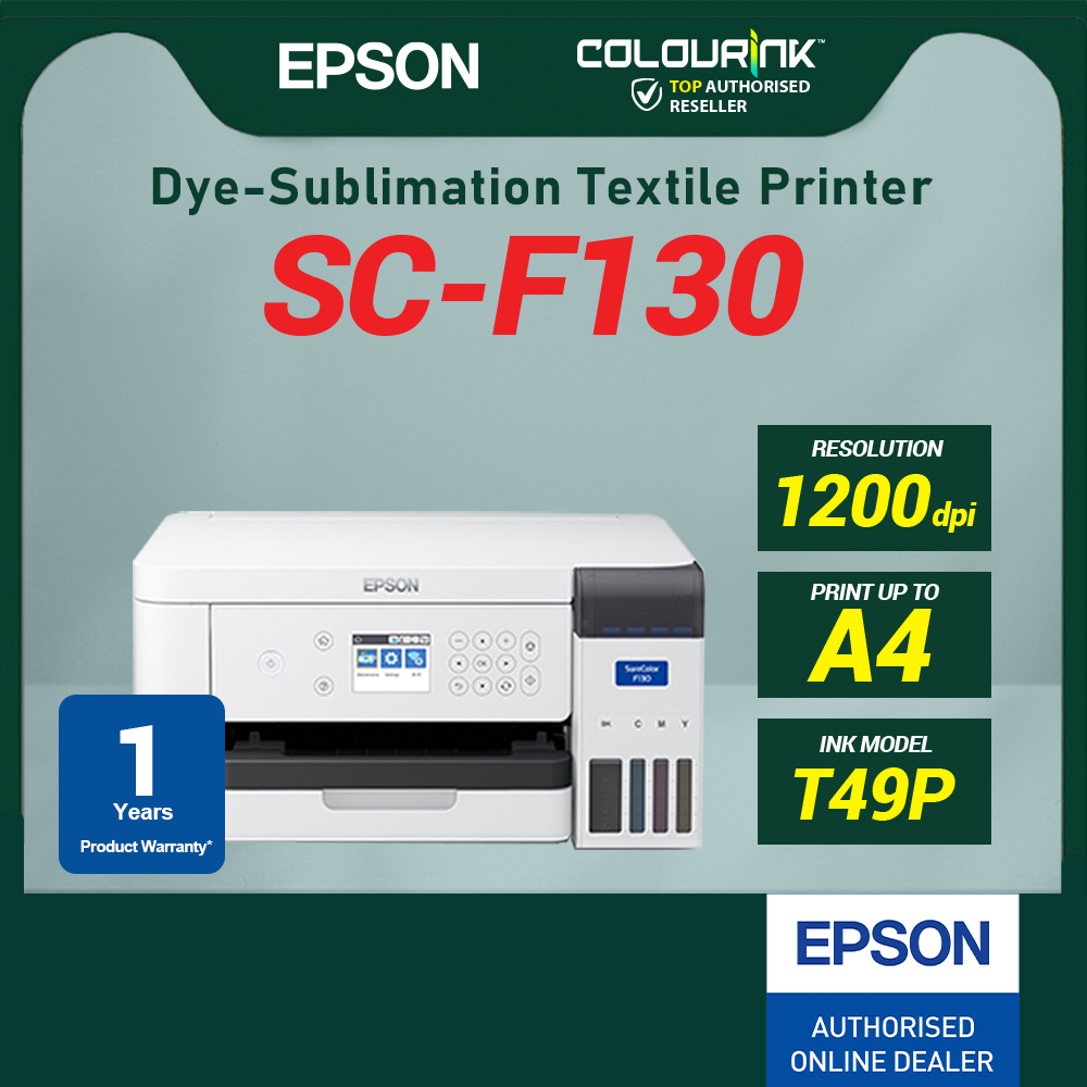 Epson SureColor SC-F130 A4 Dye Sublimation Printer | PrecisionCore | Wi-Fi | Textile & Gift Printing