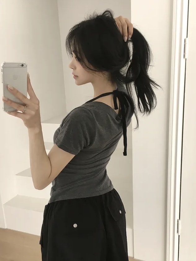 Halter Neck Layered V-Neck Top