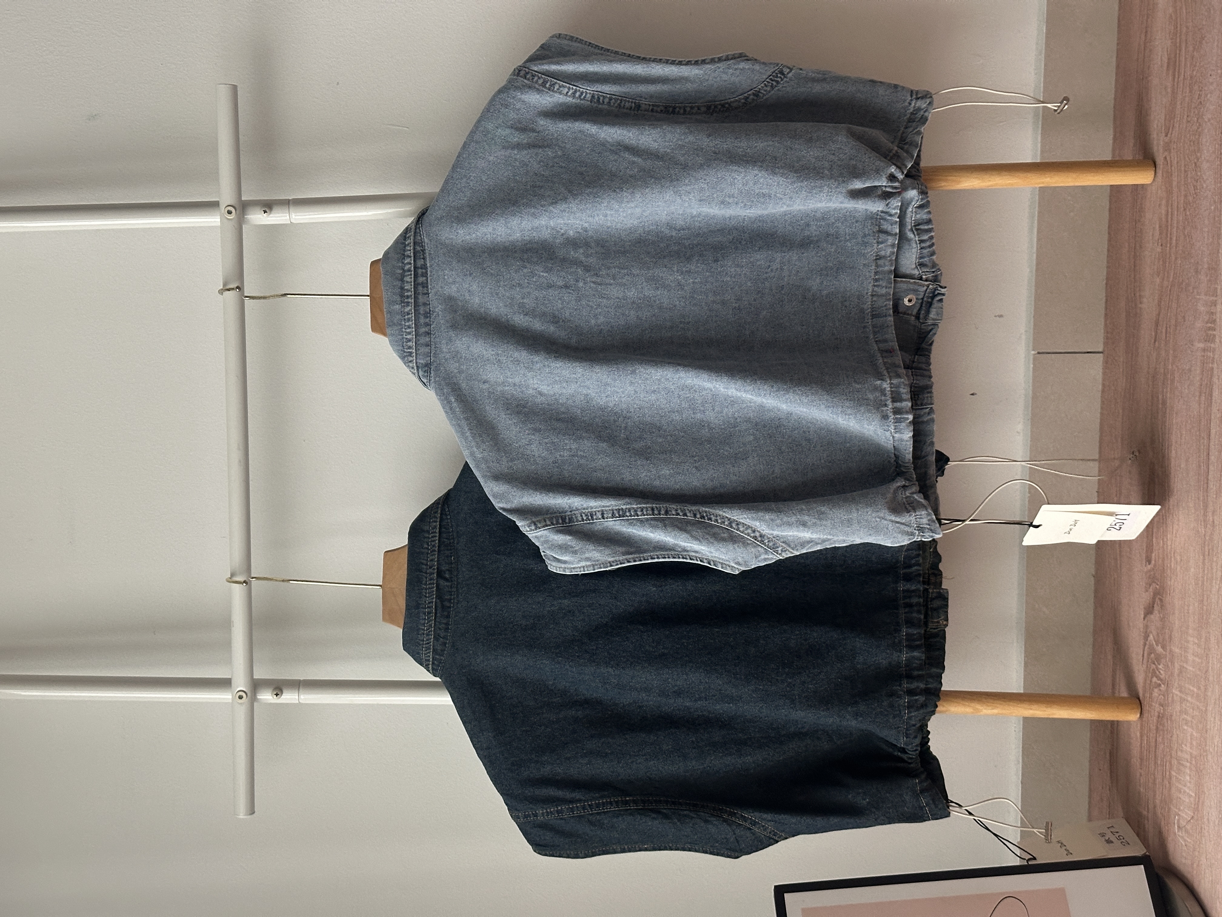 T4298 Cape Sleeve Denim Top / Jacket - Dark Blue & Light Blue