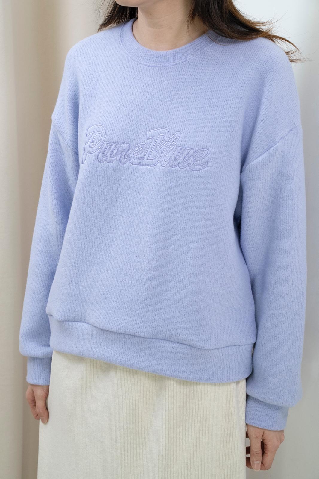 可機洗免燙軟糯文字上衣（淡紫色）