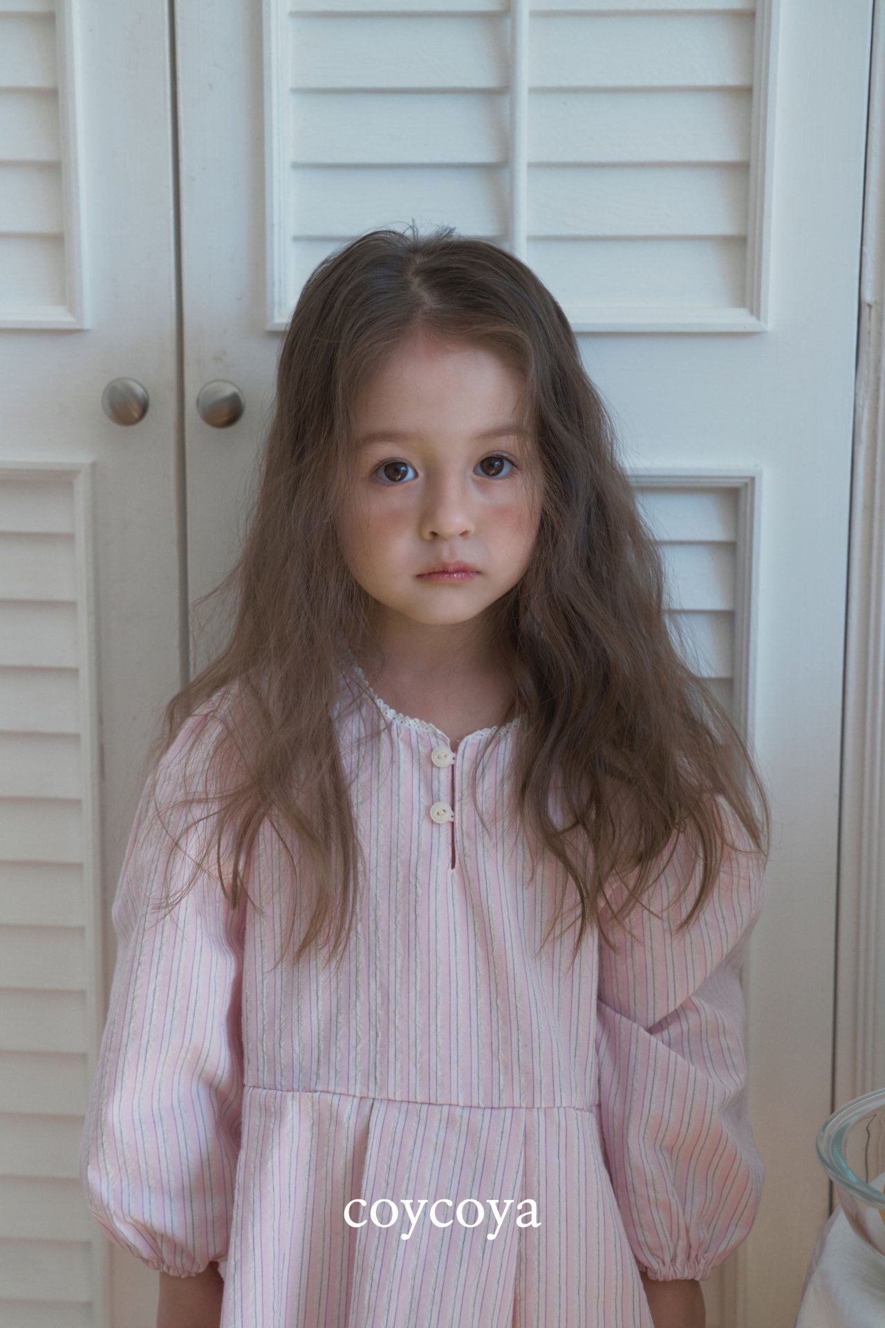 🌸預訂 韓國直送🌸🇰🇷COYCOYA兩色條紋蕾絲領長袖連身裙