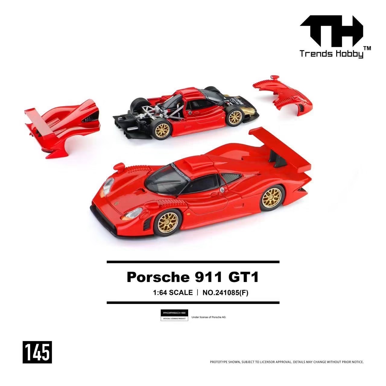 (預訂 Pre Order) Trend Hobby (241085(F)) 1/64 - Porsche 911 GTI 1998 - Red