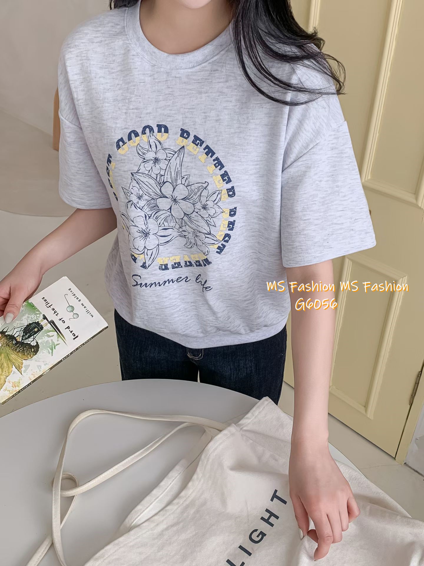 G6056 韓國🇰🇷花花字母print top