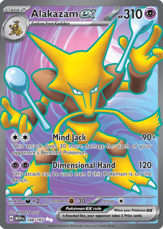Pokemon TCG Scarlet & Violet 151 - Alakazam-188/165 (EX)