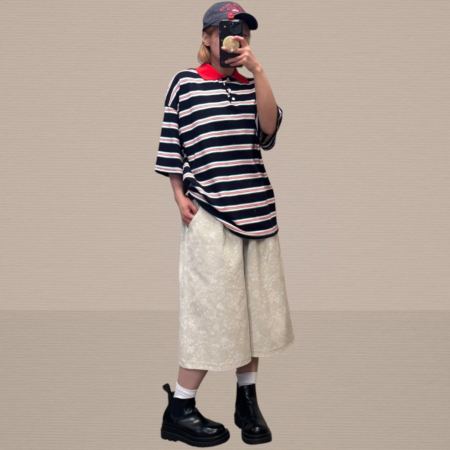 221240 polo橫間長Tee