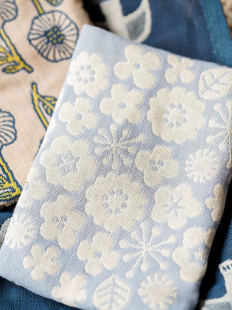 日本製純棉飛鳥花朵抹布