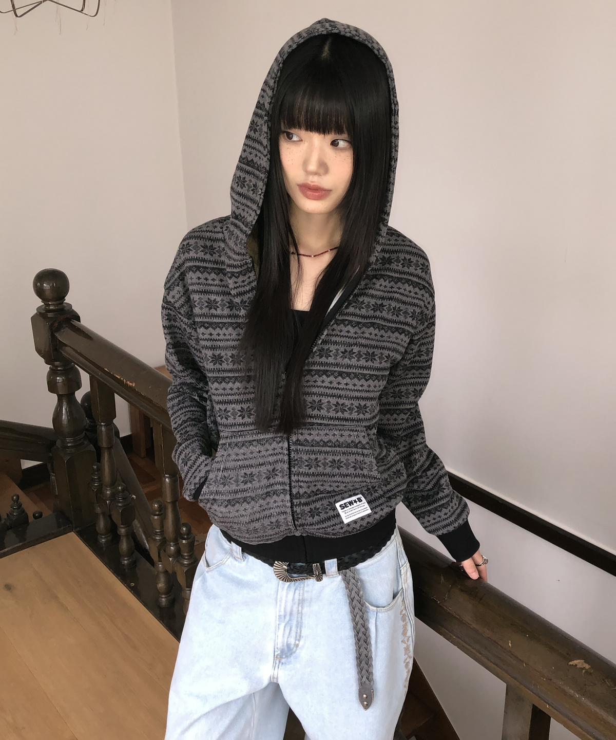 🇰🇷訂購｜SEW-B  25FW｜Snow Hooded Zip-Up (Semi-Crop)  3色