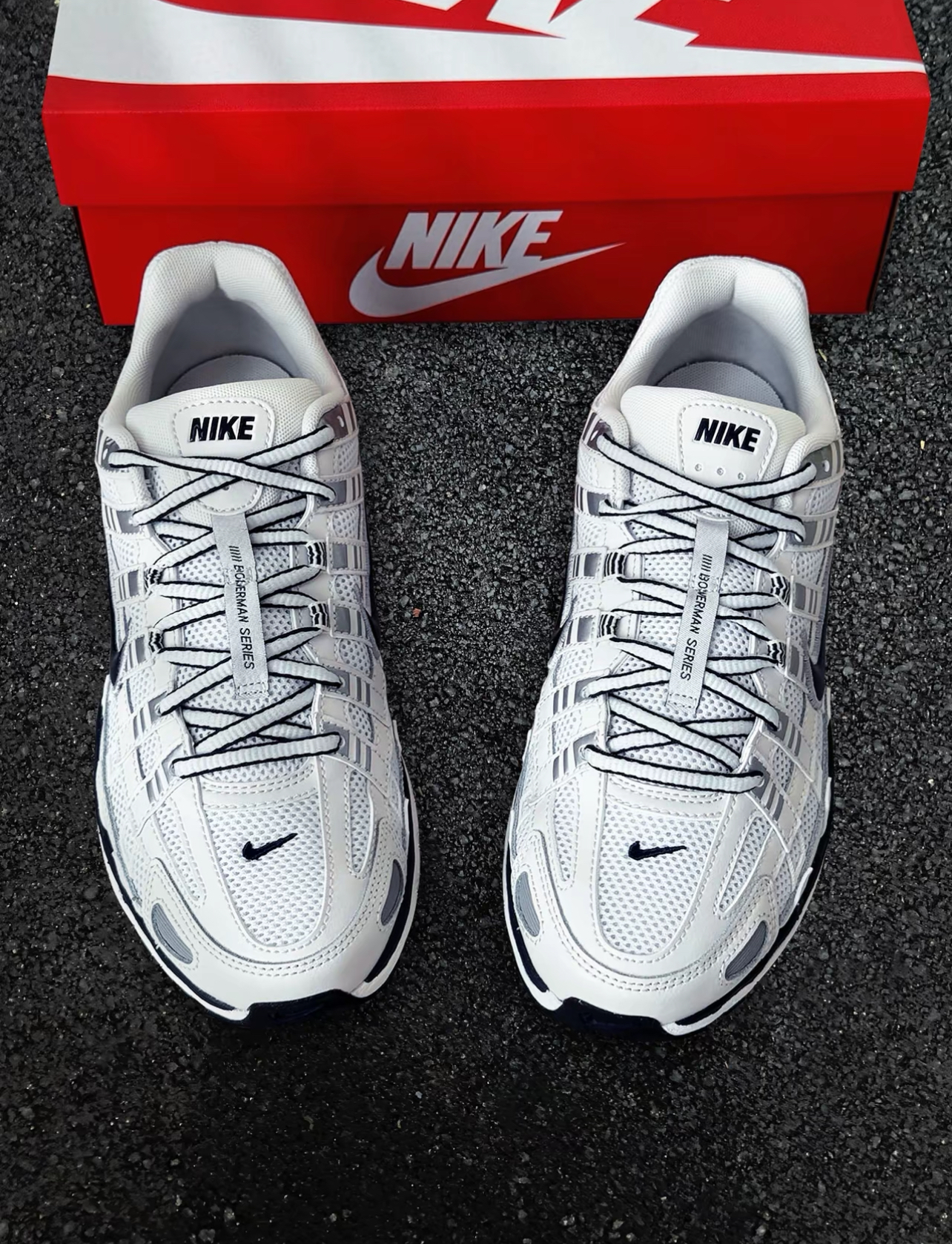 CD6404-107 Nike P-6000 White Metallic Silver Black CD6404-107