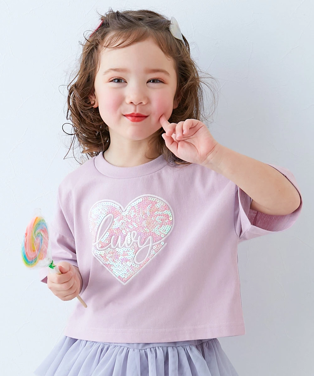 🆕【⭐訂購⭐】  🇯🇵日本直送 🌀愛心閃片刺繡 短袖Tee［3款選］🌀 [ELCA-0081][260410]