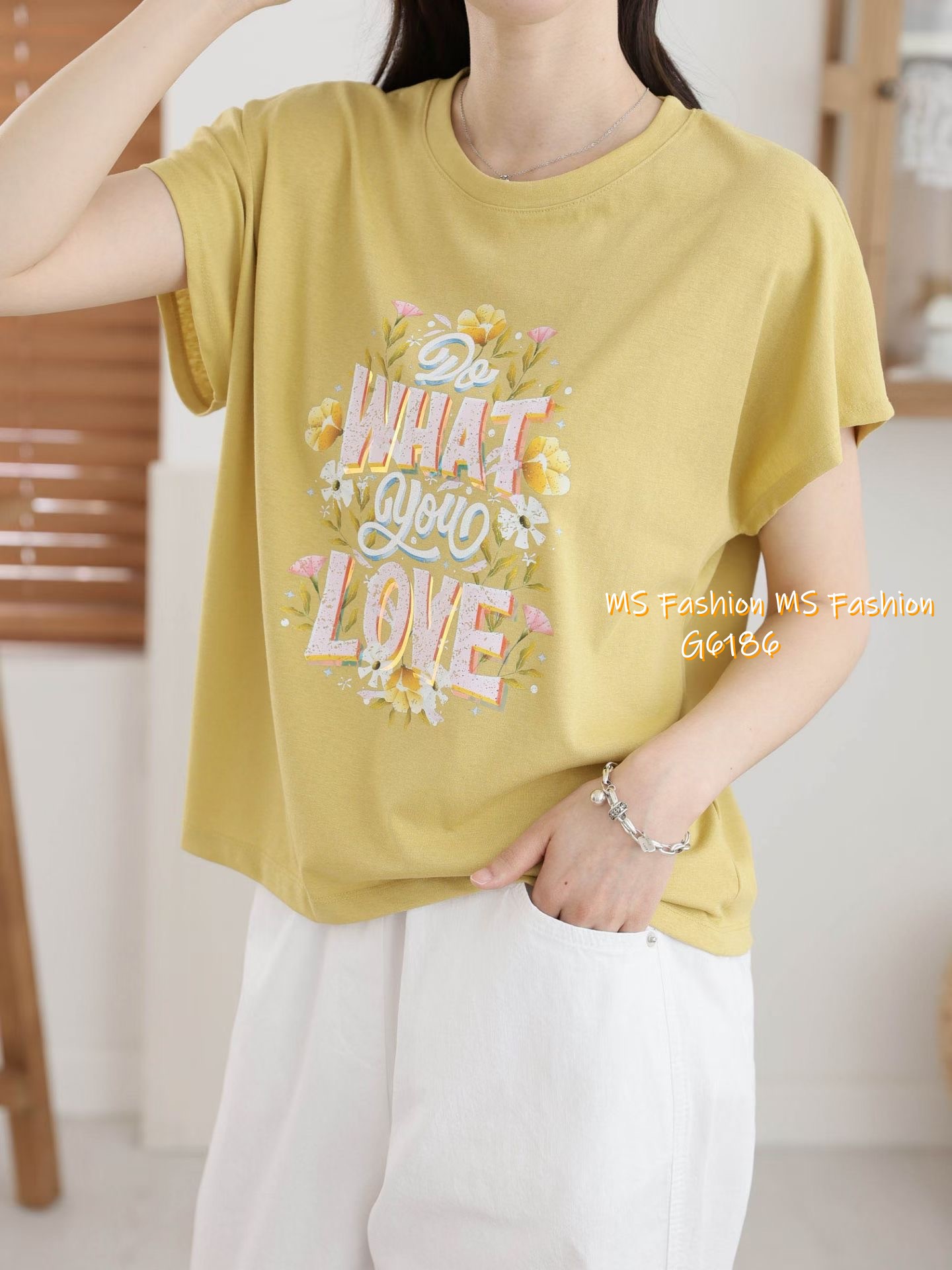 G6186 韓國🇰🇷花花字母靚print top