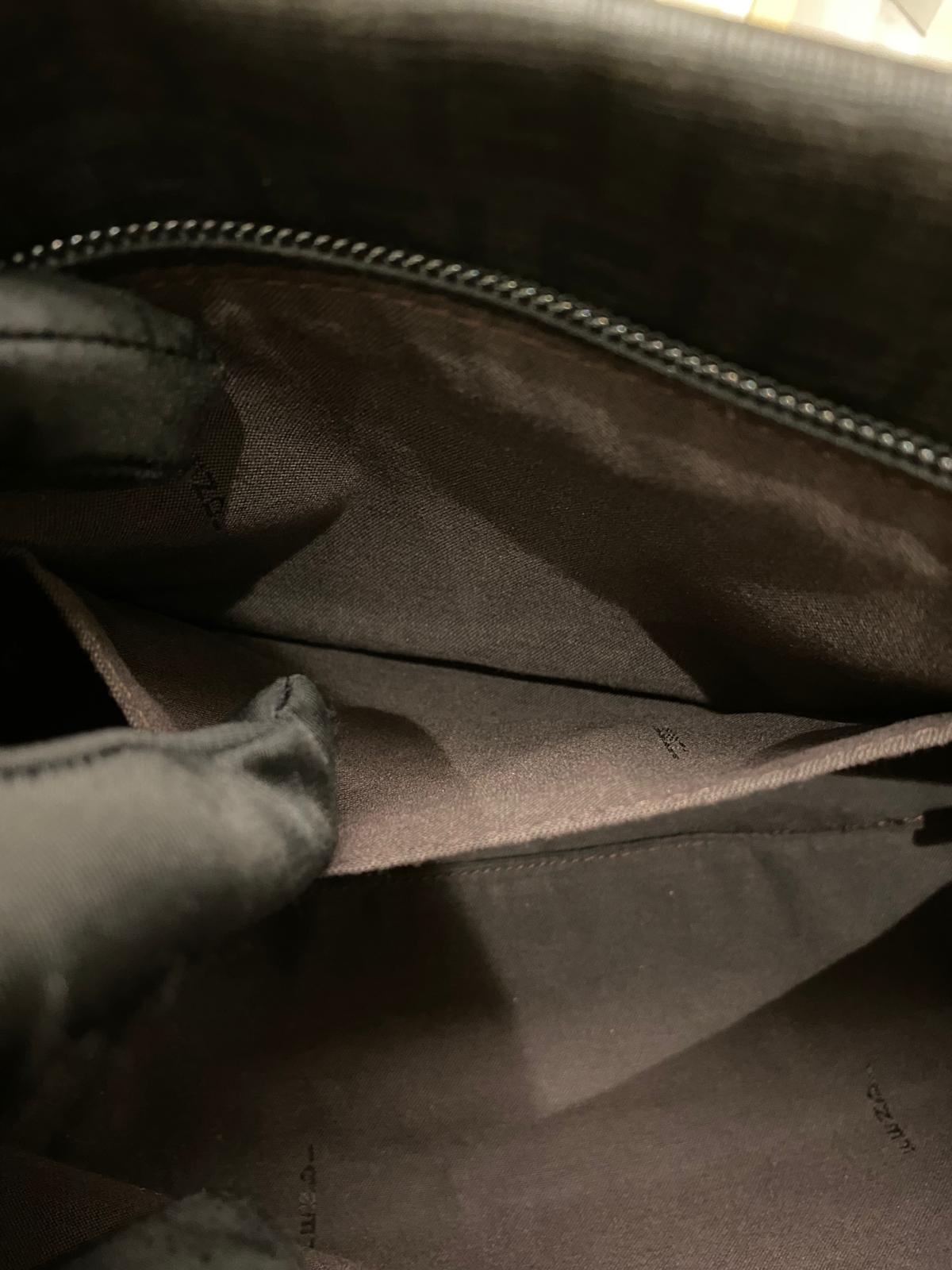 Fendi Black Zucchino Canvas Shopping Tote Bag