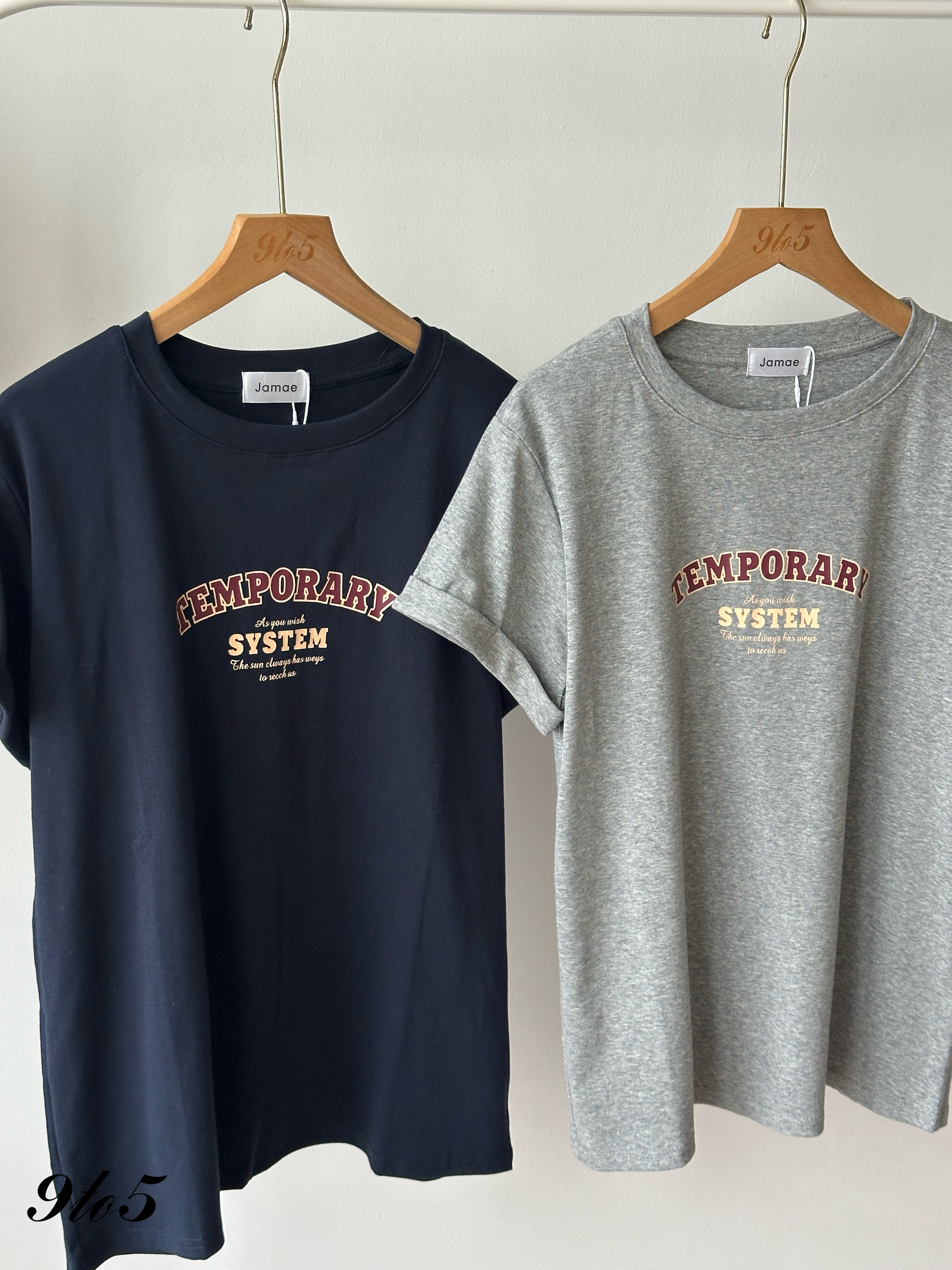 T4390 Printed Wording Tee - 4 Colors 