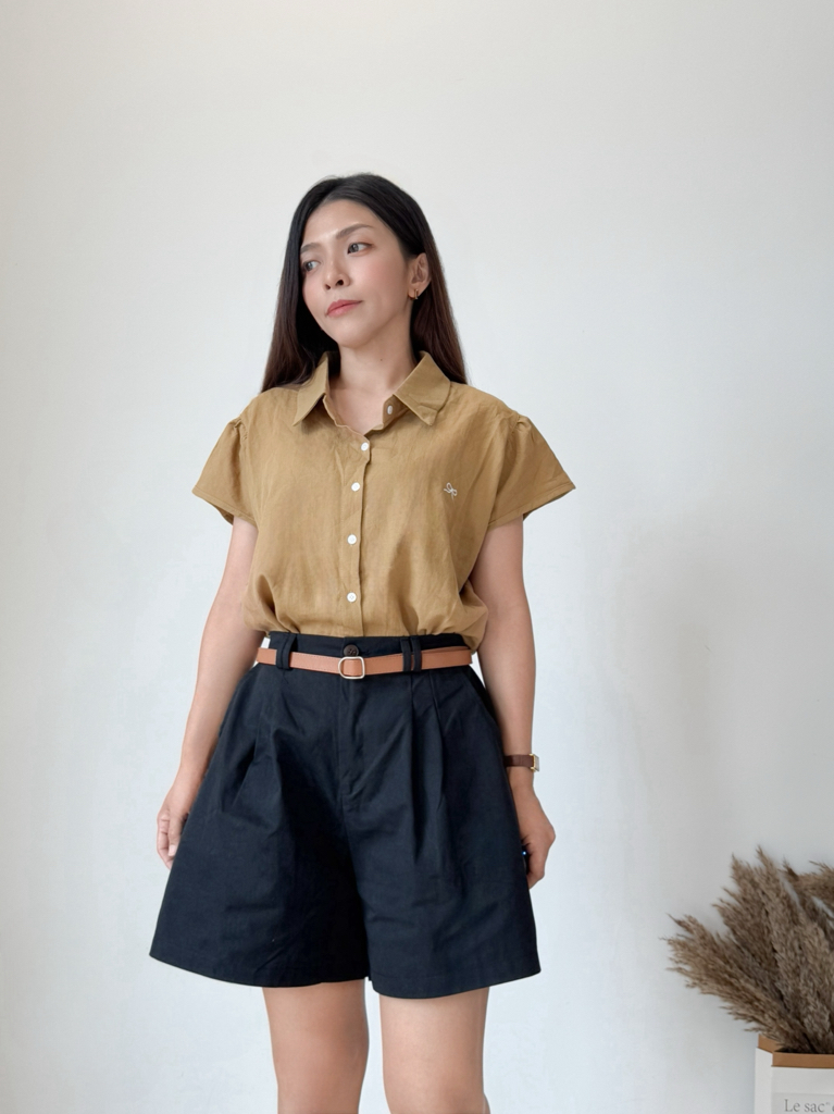 Kaia Ribbon Embroidery Cotton Linen Blouse 蝴蝶结🎀刺绣棉麻衬衫 （ 5 Colours )