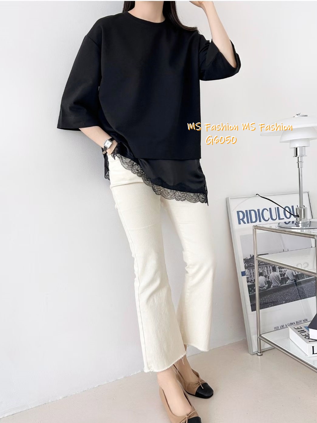 G6050 韓國🇰🇷拼lace腳top