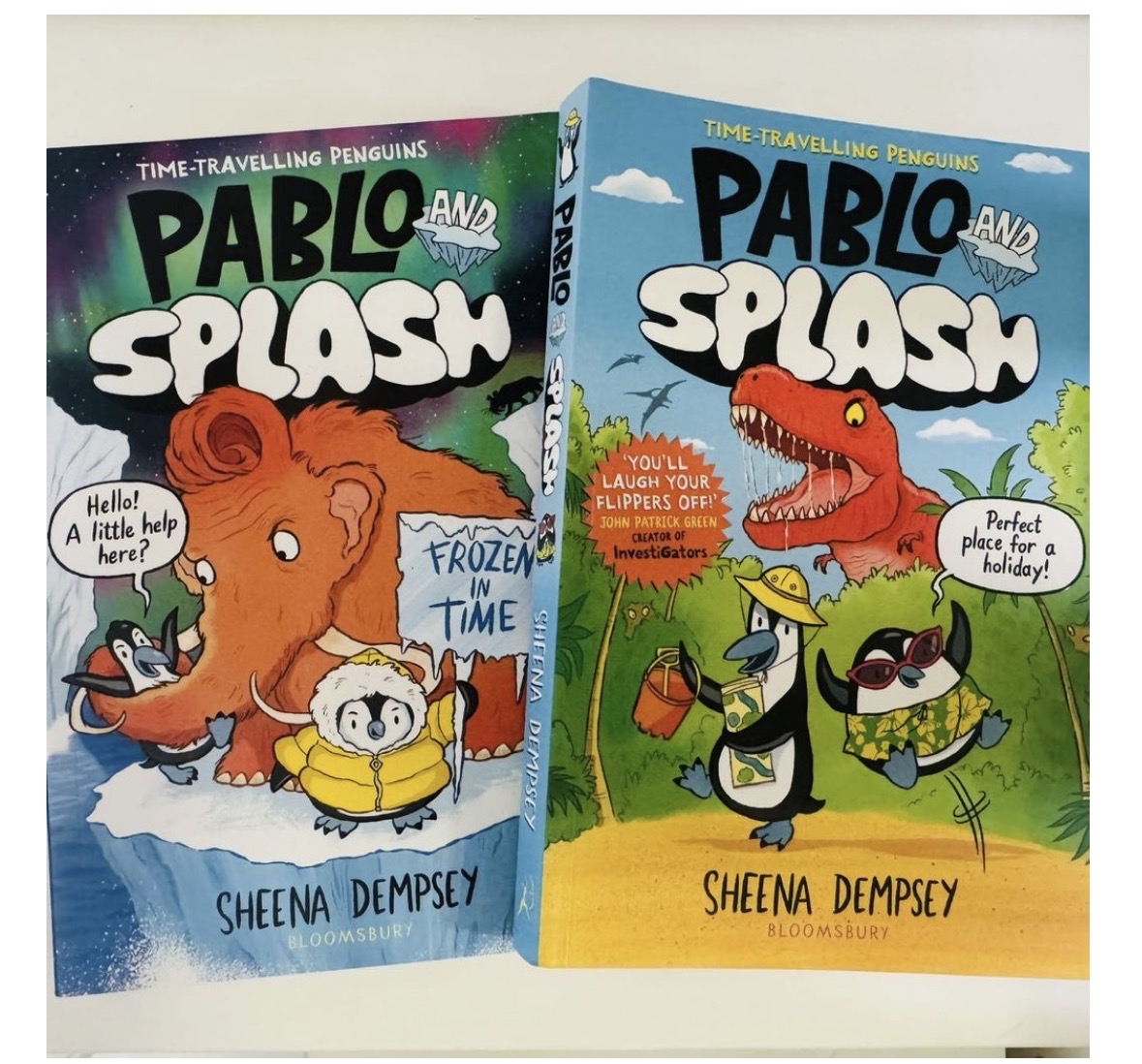 《穿越時空的企鵝》（PABLO AND SPLASH），由《InvestiGators》創作者約翰·帕特里克Bloomsbury出版社重磅推出的全新爆笑橋梁書！ 🏆入圍英國圖書獎 🏆2025年度兒童插畫圖書獎