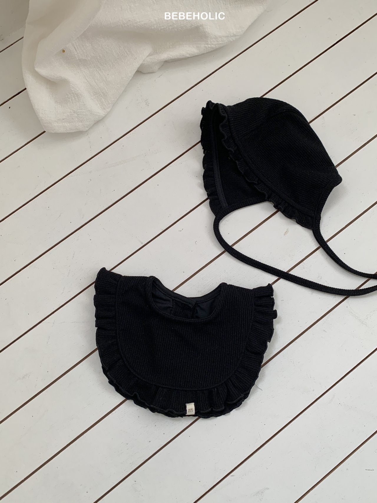 🌸預訂 韓國直送🌸🇰🇷BEBEHOLIC三色標籤荷葉邊圍巾帽子套裝