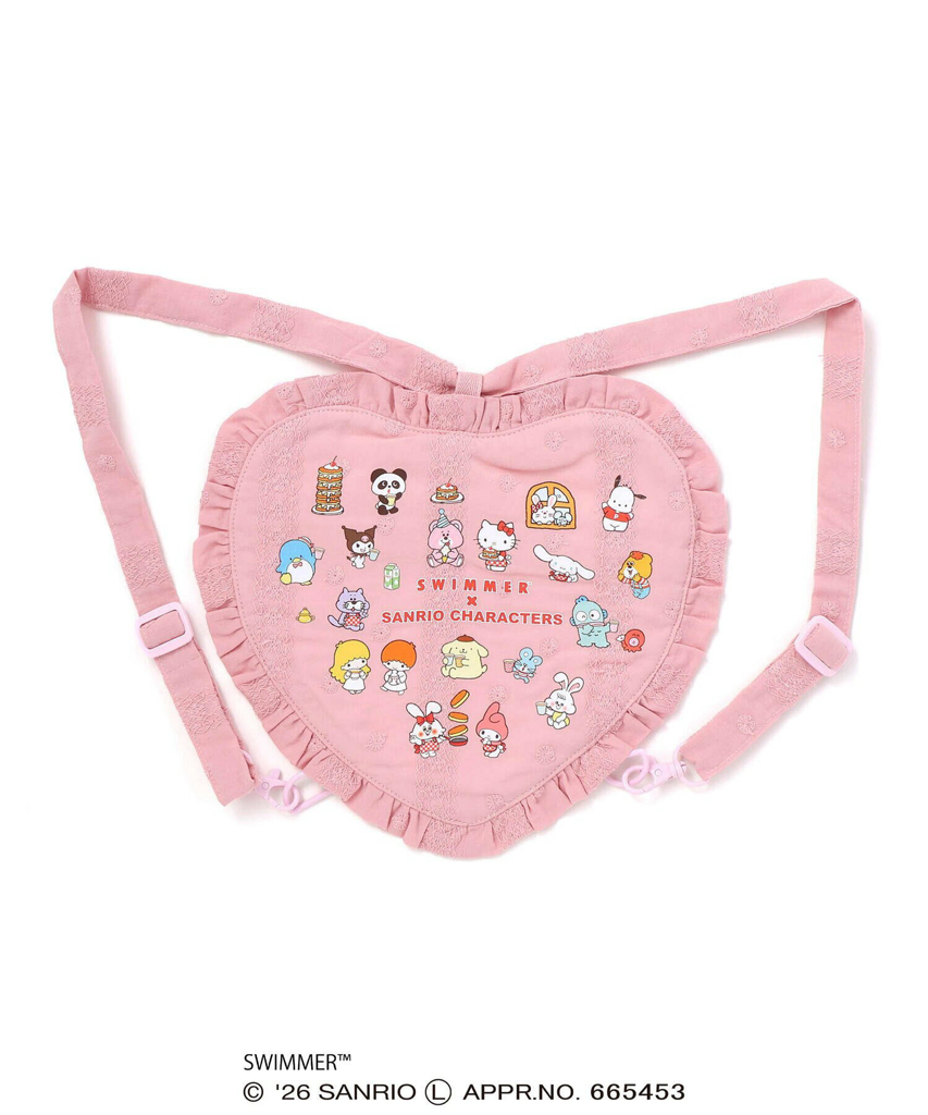 🇯🇵預訂 日本直送🇯🇵Slap Slip x Swimmer x Sanrio系列兩色人物印花荷葉邊愛心背包