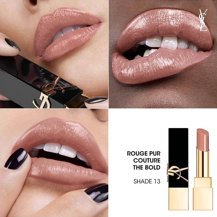 YSL Rouge Pur Couture The Bold lipstick 絕色柔亮唇膏 N°13｜Nude Era - beige nude  裸色．玫瑰奶茶 ｜2023 全新色調