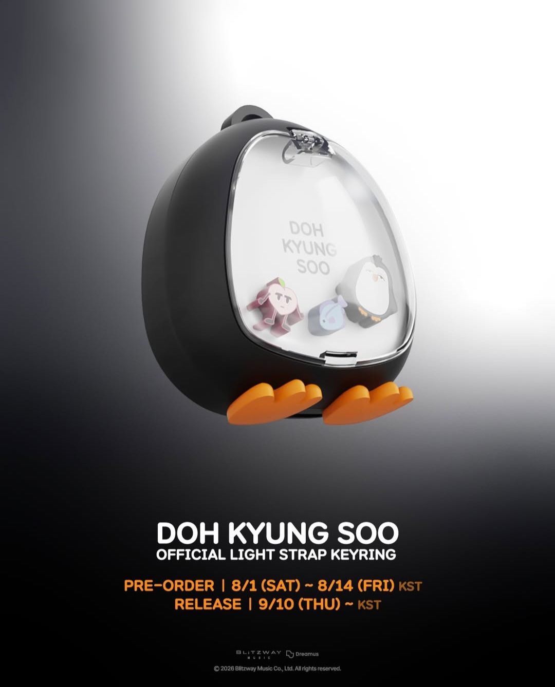 EXO - 都敬秀 D.O. DOH KYUNG SOO OFFICIAL LIGHT STRAP KEYRING