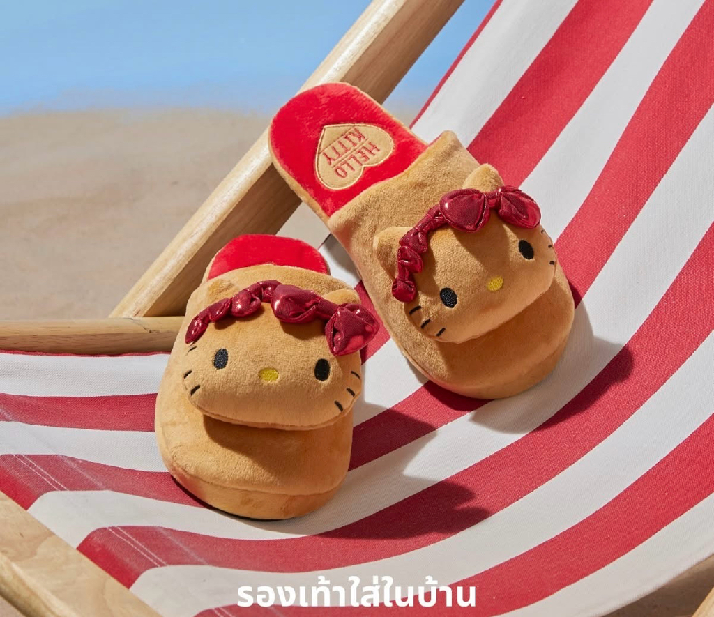 泰國限定 Sanrio 曬黑系列毛毛拖鞋