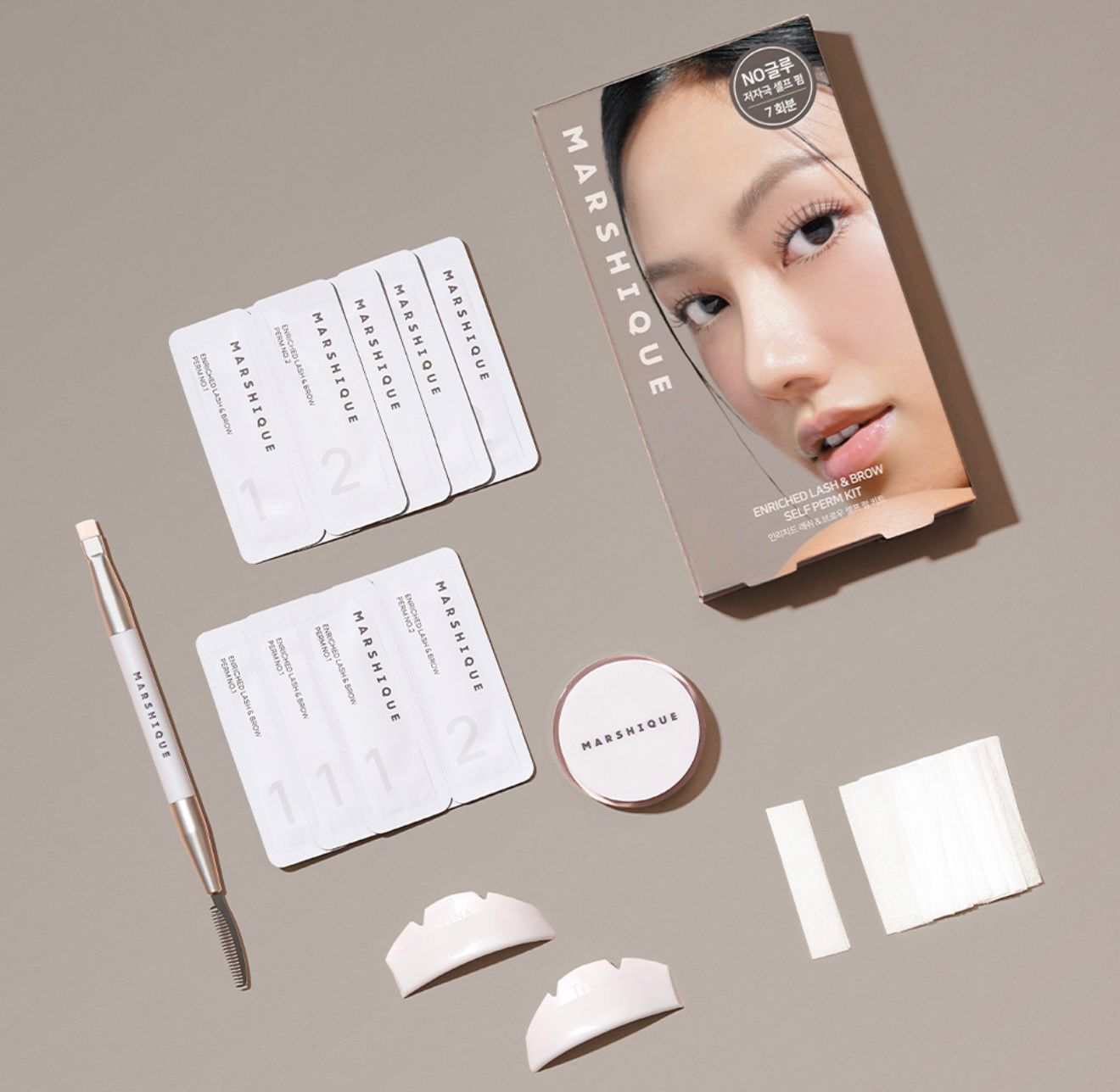 近期大熱🔥IG洗板🔥$195盒。韓國🇰🇷MARSHIQUE 專業級睫毛眉毛燙染組 (7次份)