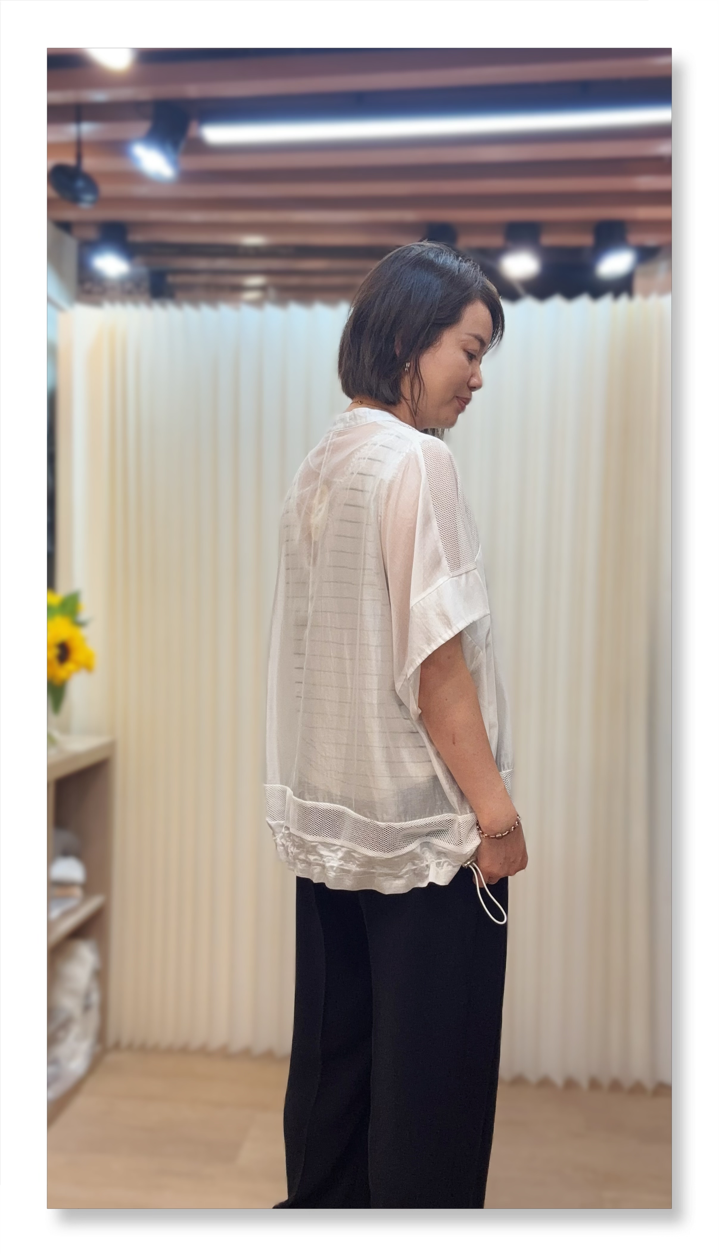 天絲網格拼接衫 M977 417304259 