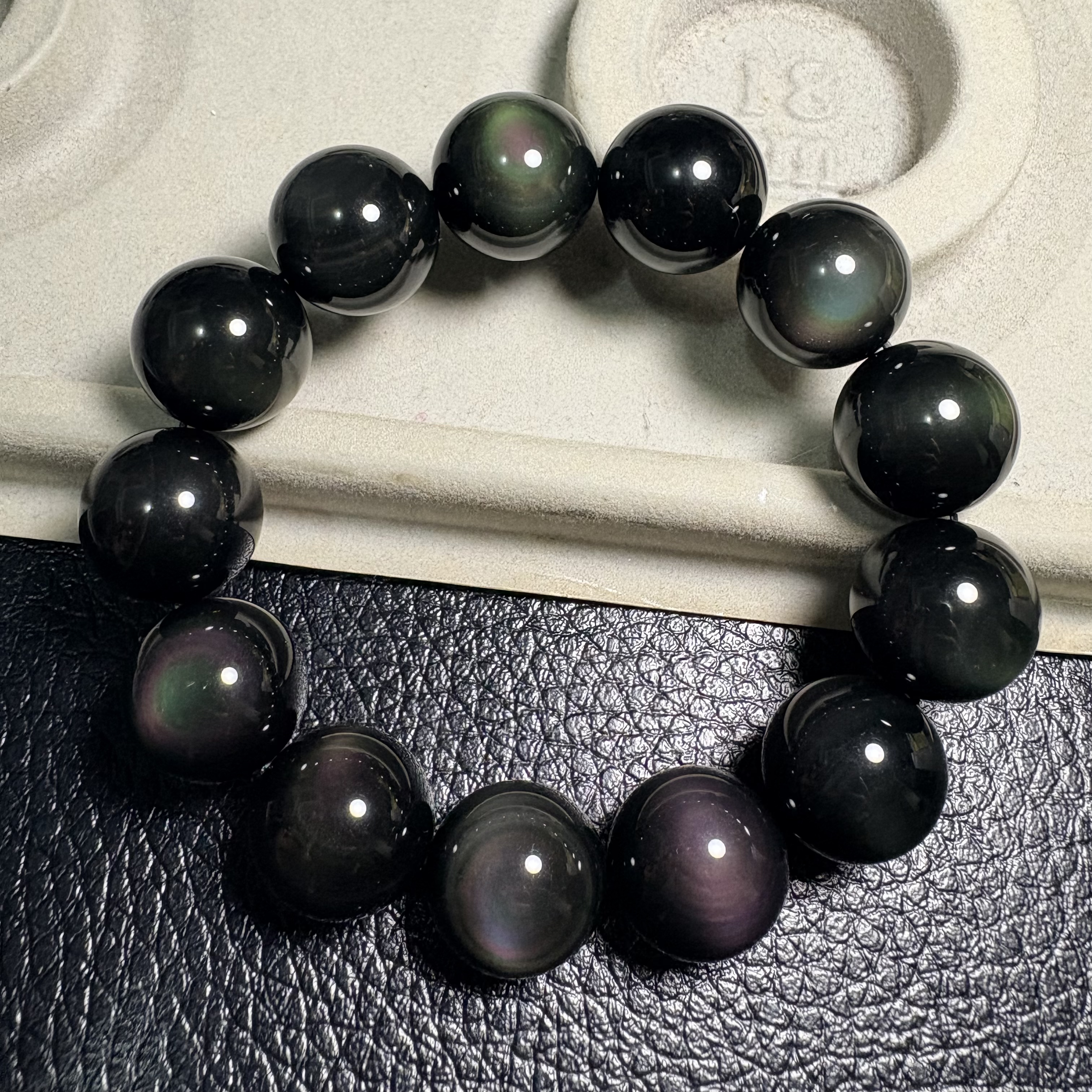 18mm雙彩彩曜石手串No.4290丨規格：18 mm珠18 cm手圈