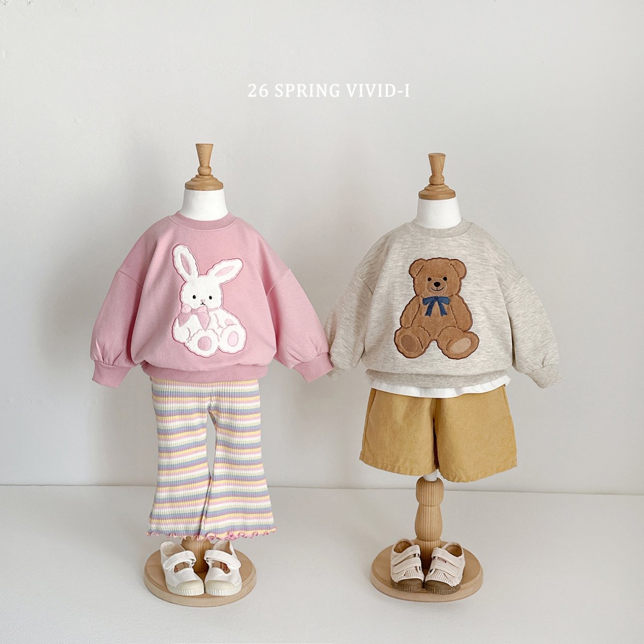 🌸預訂 韓國直送🌸🇰🇷VIVIDI三色動物刺繡貼花寬鬆衛衣