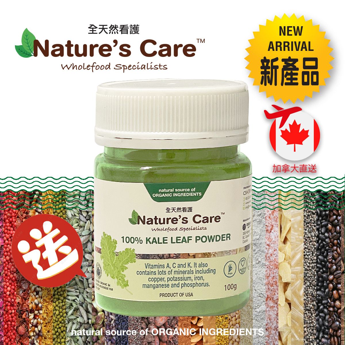 Nature's Care100%純天然美國羽衣甘藍粉100克