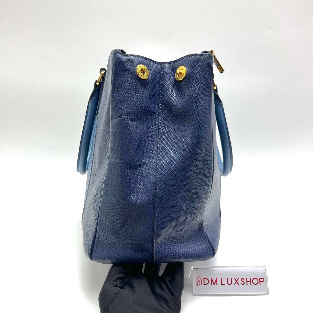 Prada Saffiano Blue Duo Tone