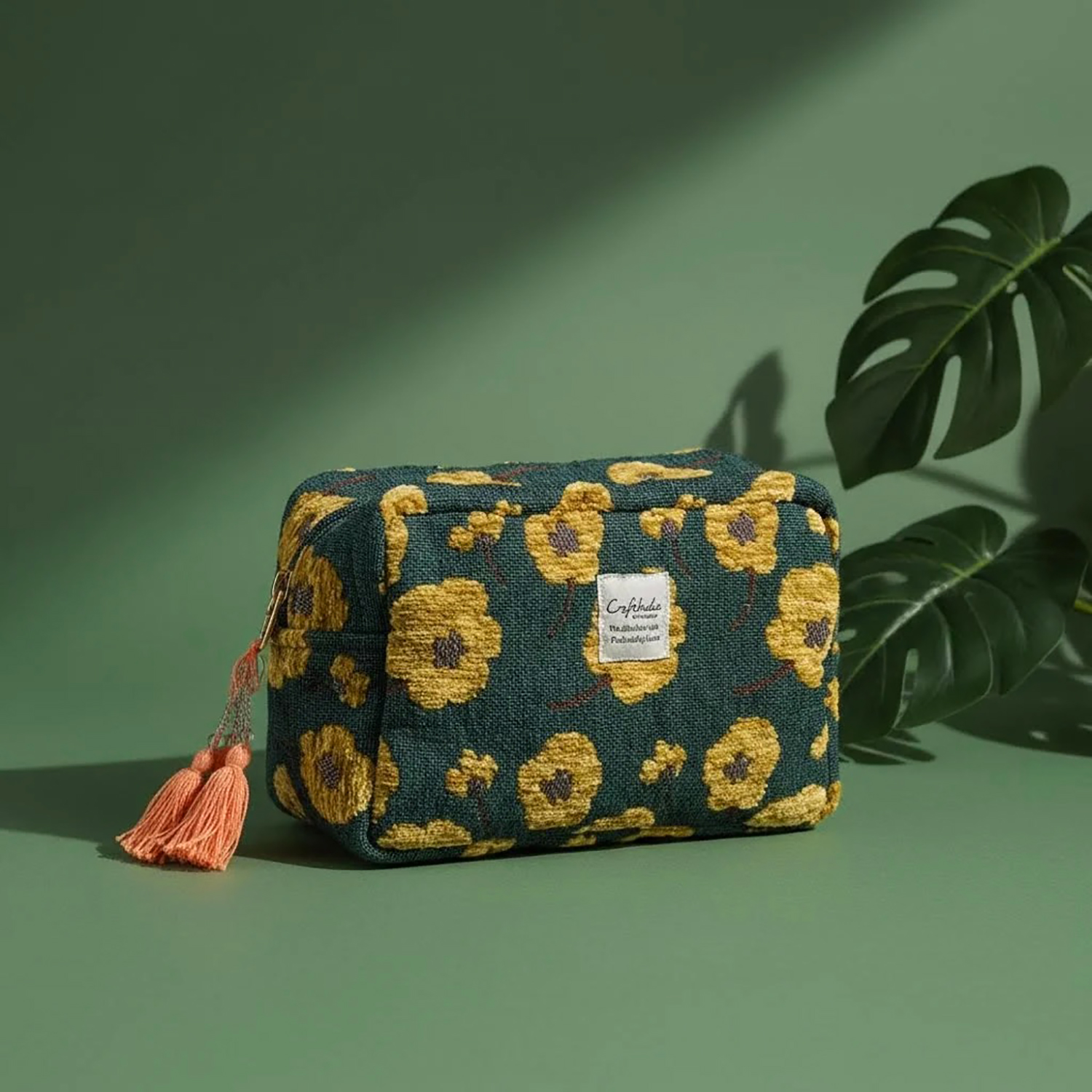 Craft India - 方塊小物包 (深藍色太陽花款)