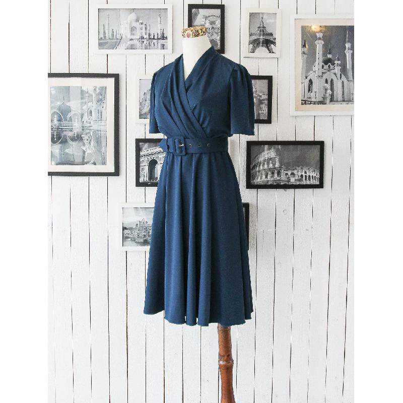 SOLD OUT 1940s Inspired Evening Cross Front Dress (FM008)