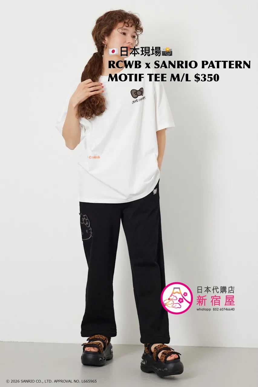 RODEO CROWNS WIDE BOWL x SANRIO PATTERN MOTIF T-SHIRT