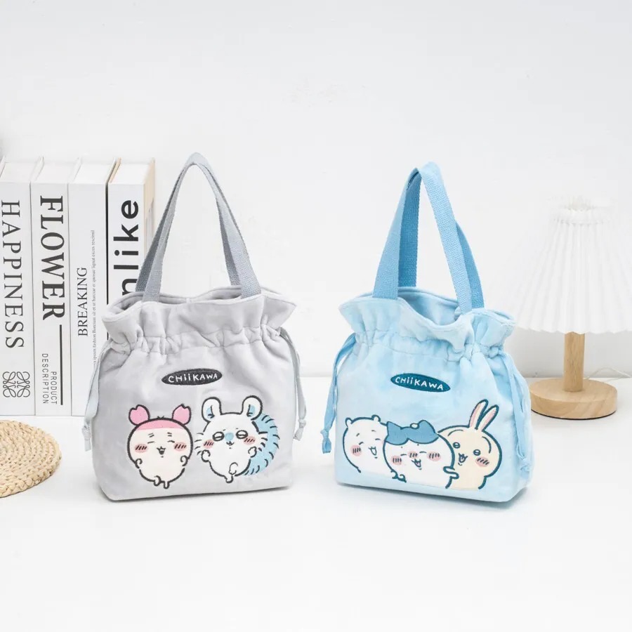 📦訂購 台灣代購 Chiikawa 吉伊卡哇 Chiikawa 絨布束口手提袋