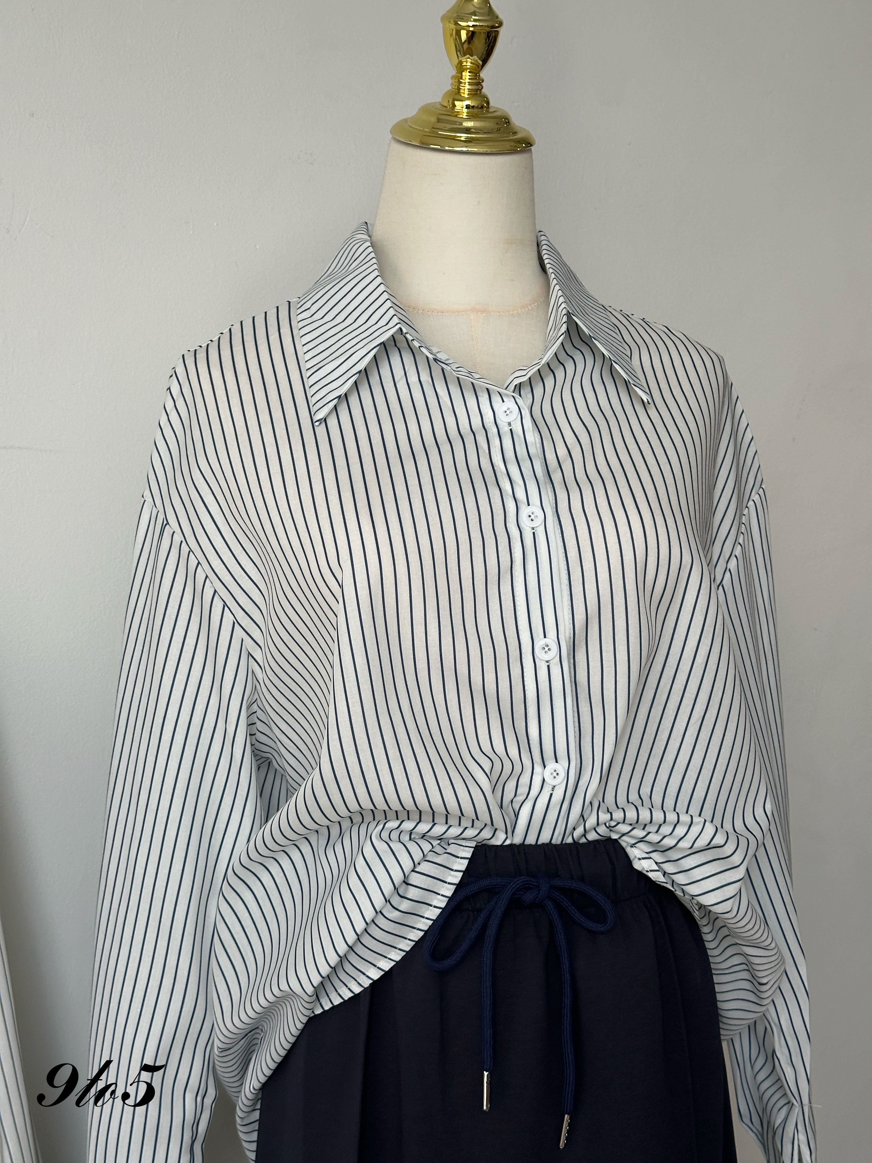 D2347 Preppy Style Matching Set - Blue & Grey