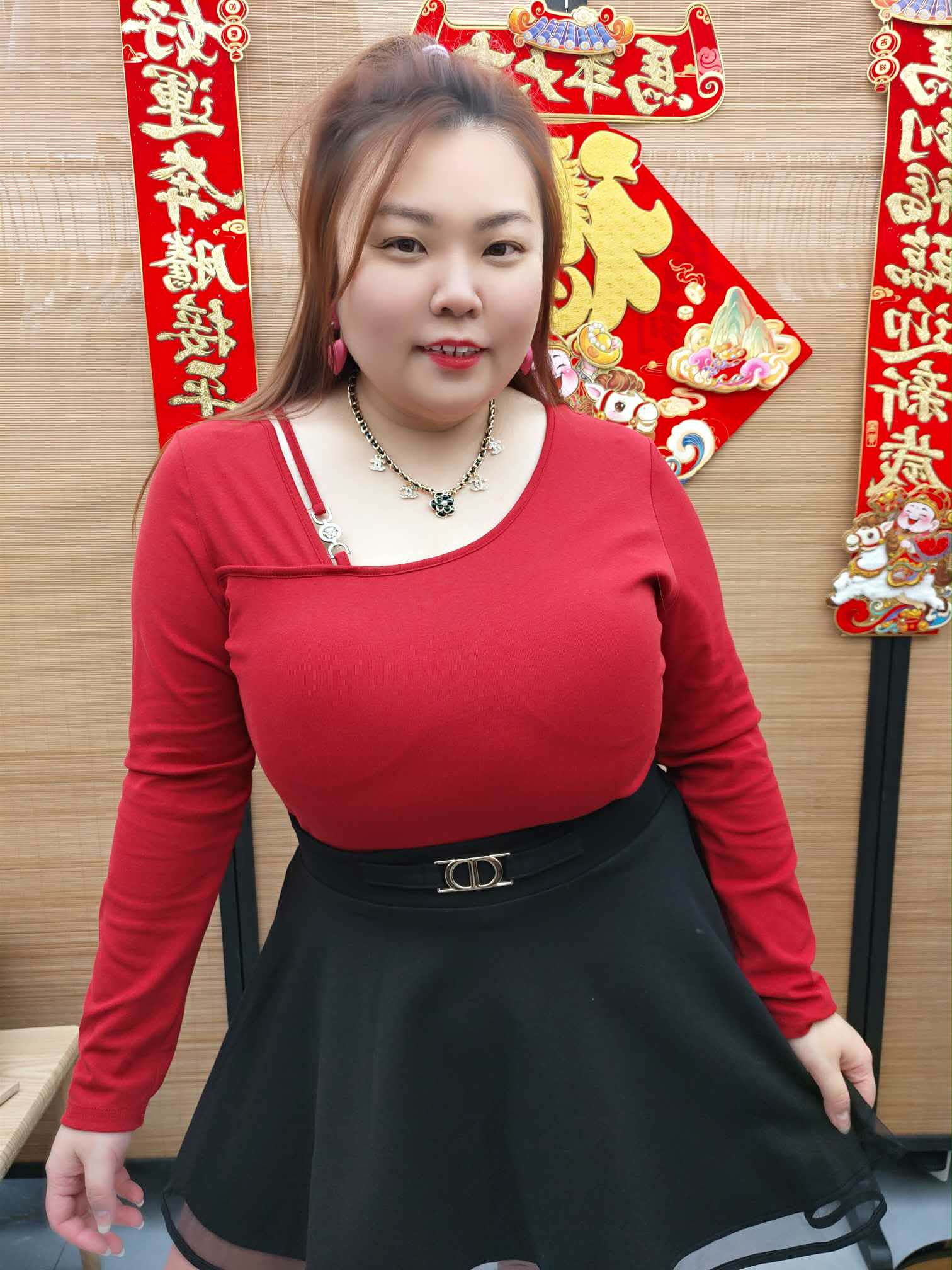 DDG03 8286(C8) 斜领设计款附垫长袖上衣