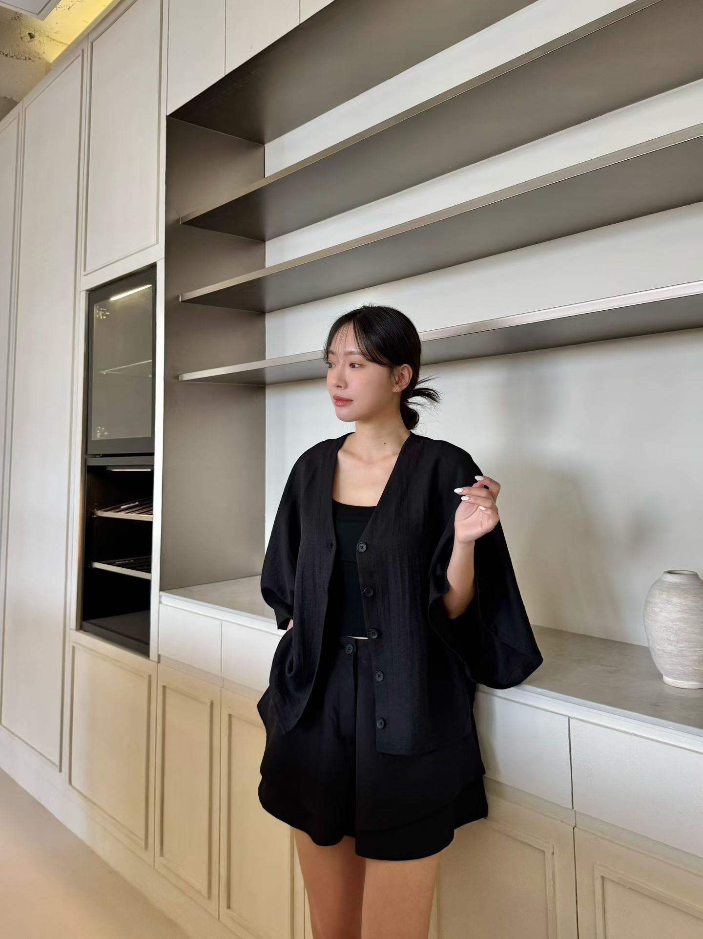 M9 V領開胸薄外套