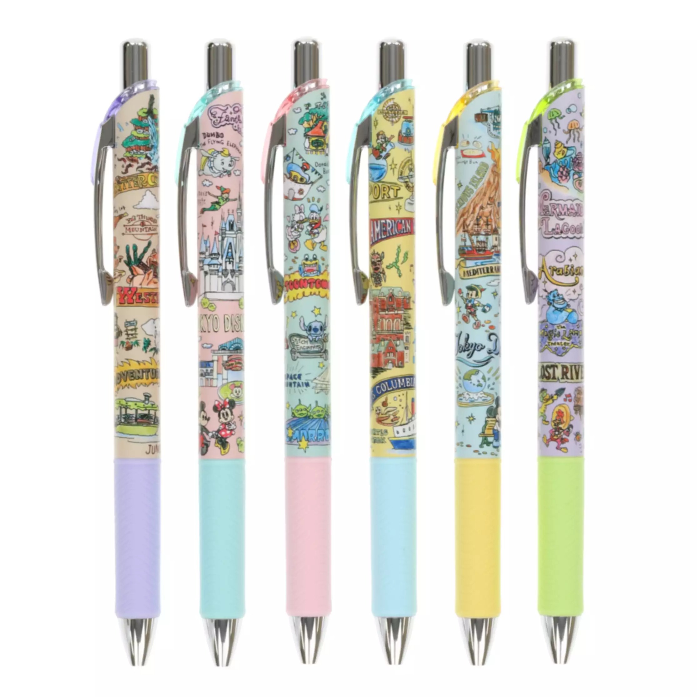 現貨｜【日本 Disney Store 限定】一套6枝 Mickey & Friends 米奇與朋友 日本製 Pentel EnerGel 0.5mm  黑色 啫喱筆 076198