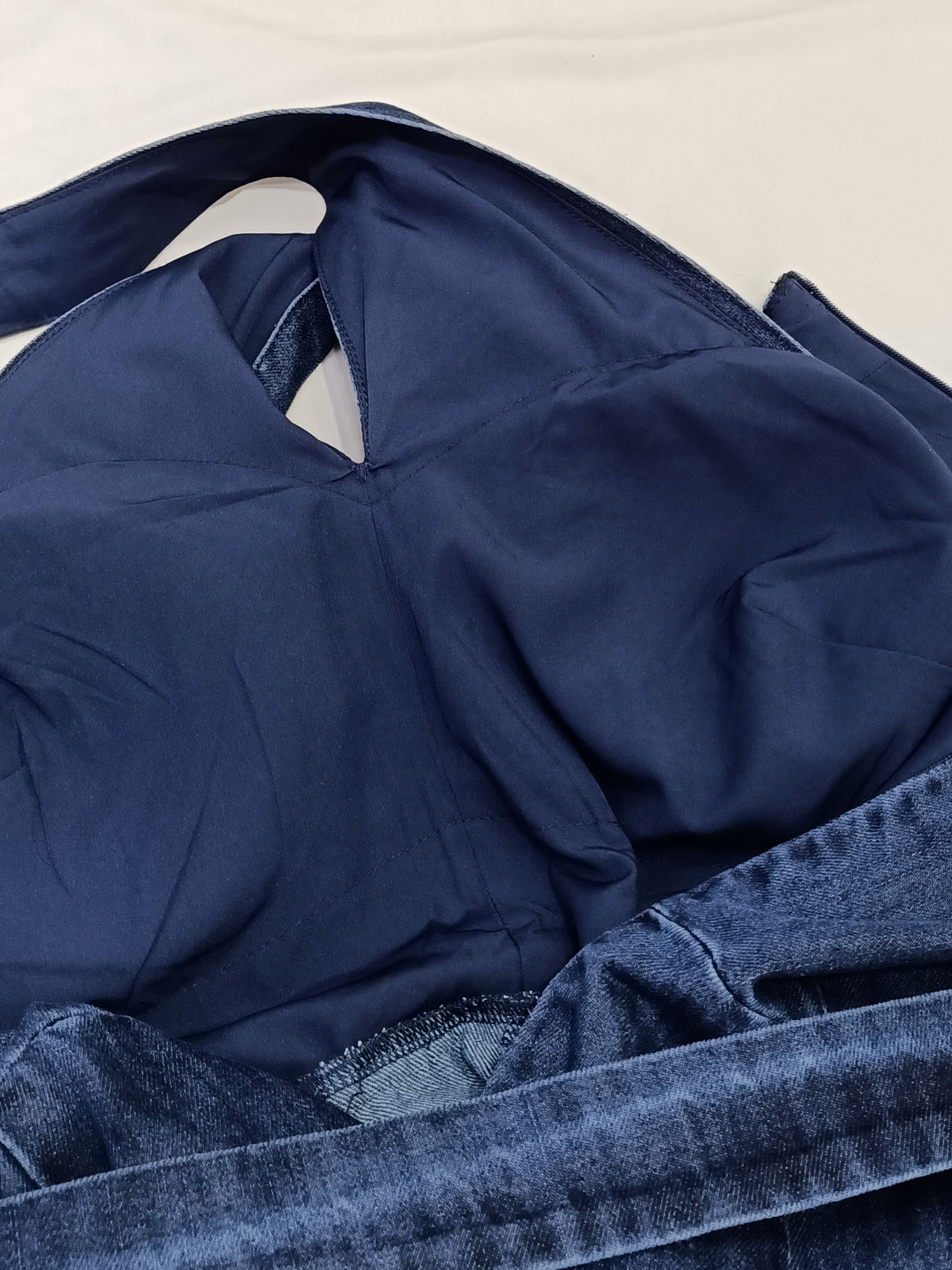 Denim Halter Jumpsuit M184