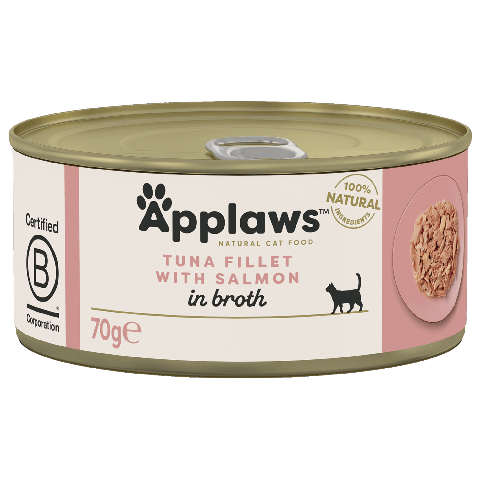 Applaws 湯煮吞拿魚+三文魚 全天然成貓罐頭 70gx24