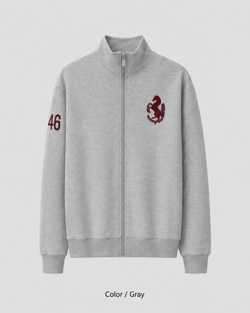 Graphic High-Neck Zip-Up