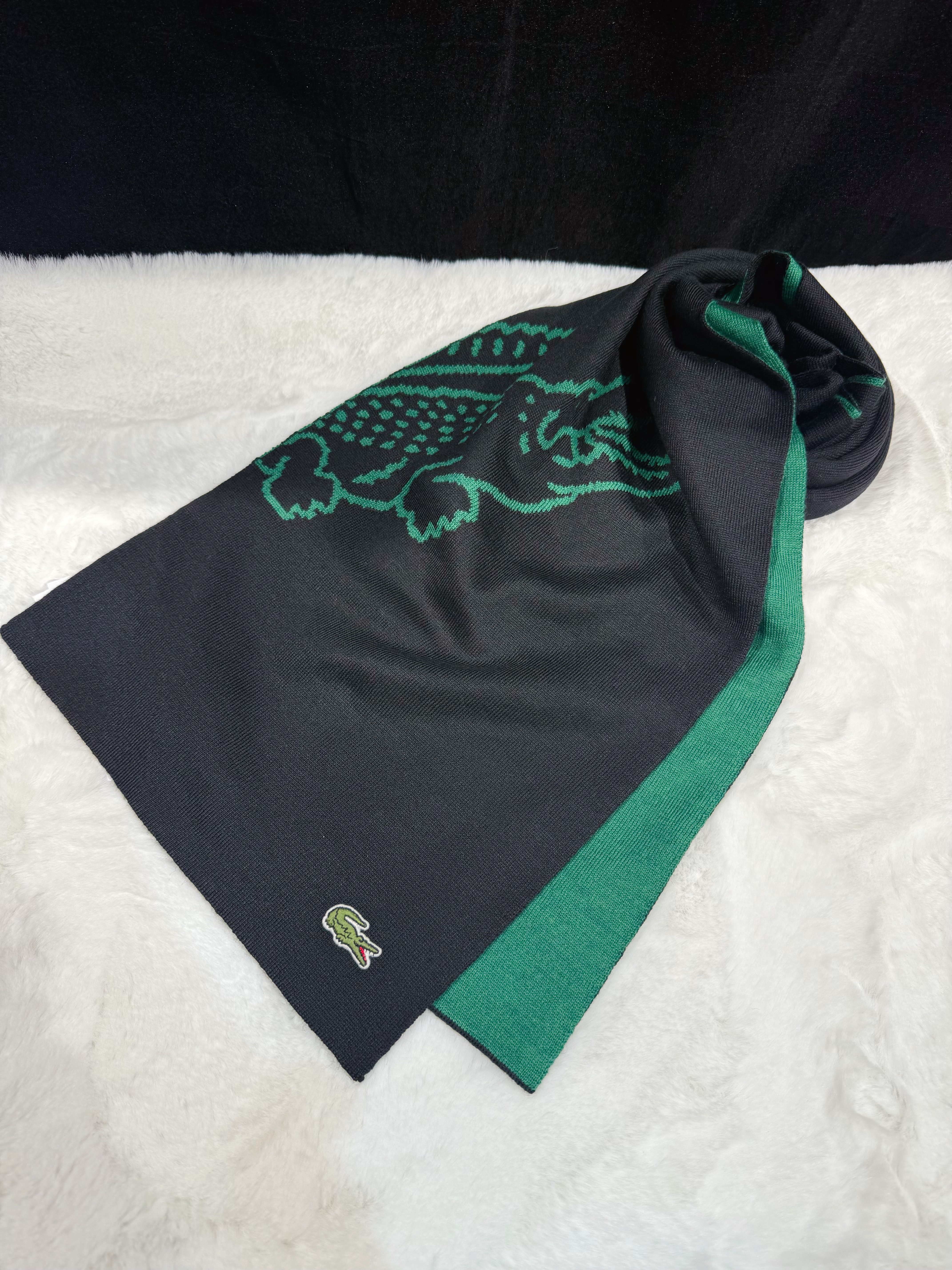 Lacoste scarf green/blk