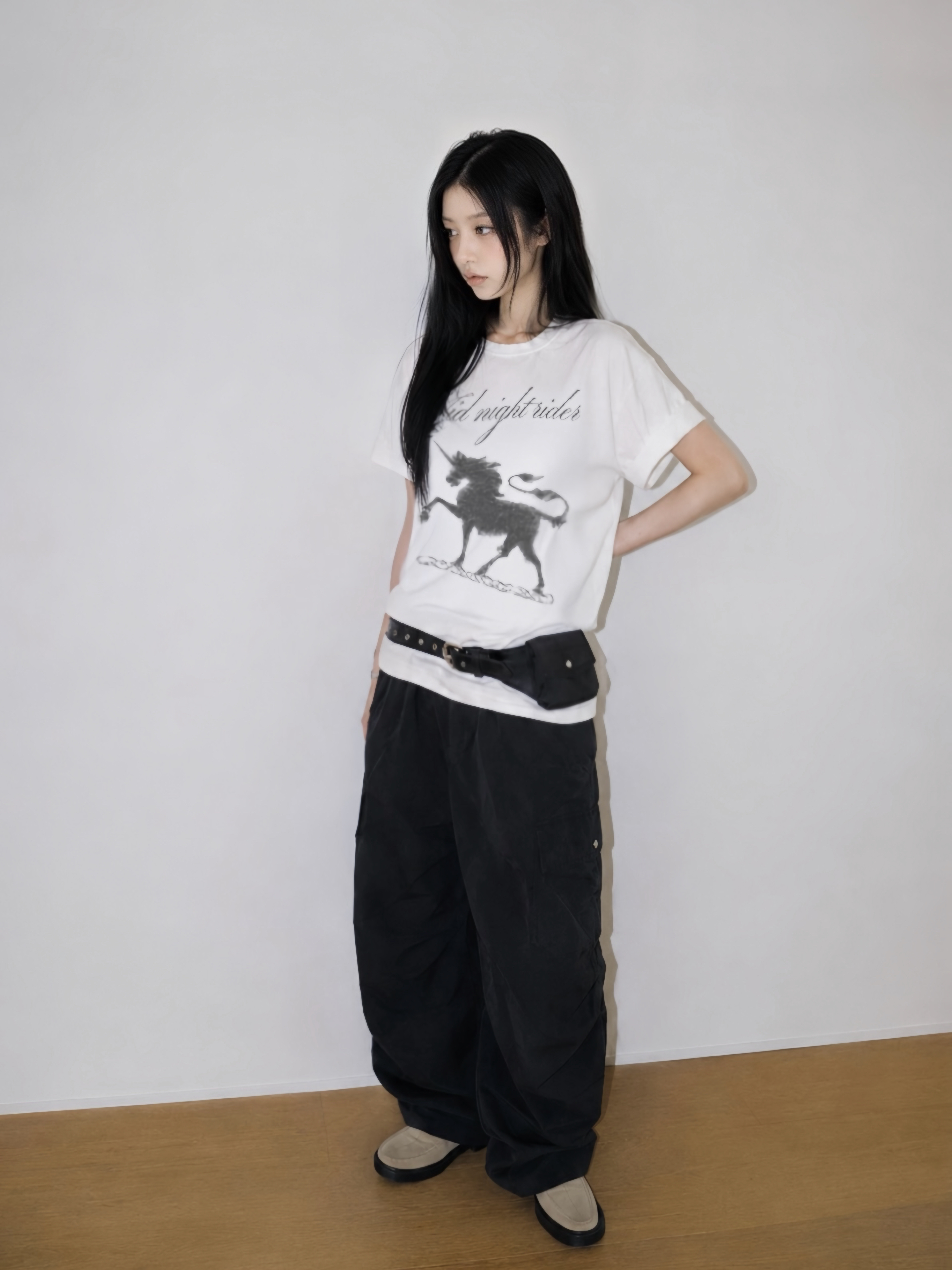 Unicorn Lettering Graphic Short Sleeve Top