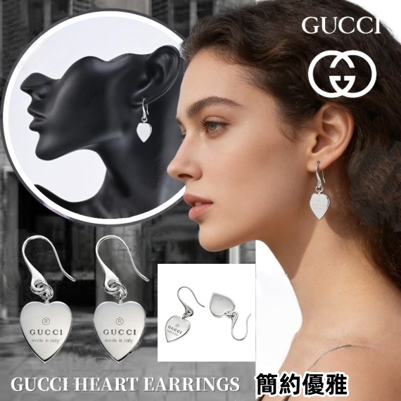 Gucci 心形掛鈎耳環