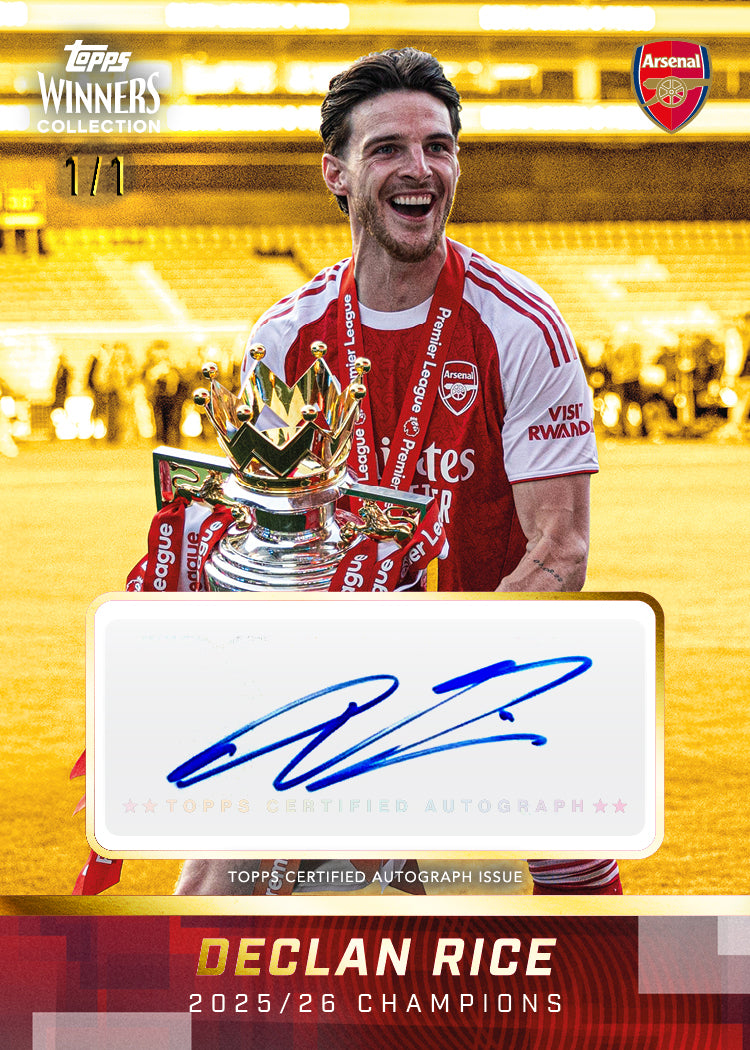 Topps Winners Collection Arsenal 2025/26 英超冠軍珍藏卡盒｜每盒1簽名＋2限量卡