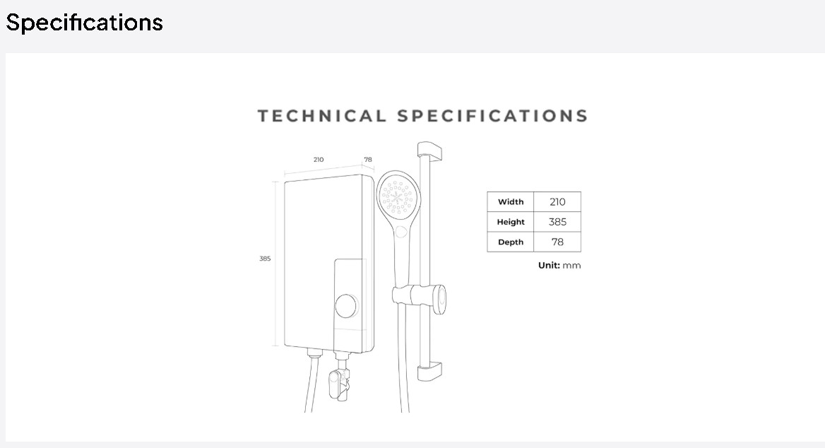 TG3AE1  Instant Water Heater with Iconic Corner Control