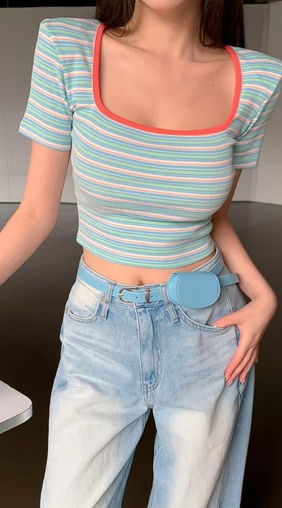 T01 方領橫間Top