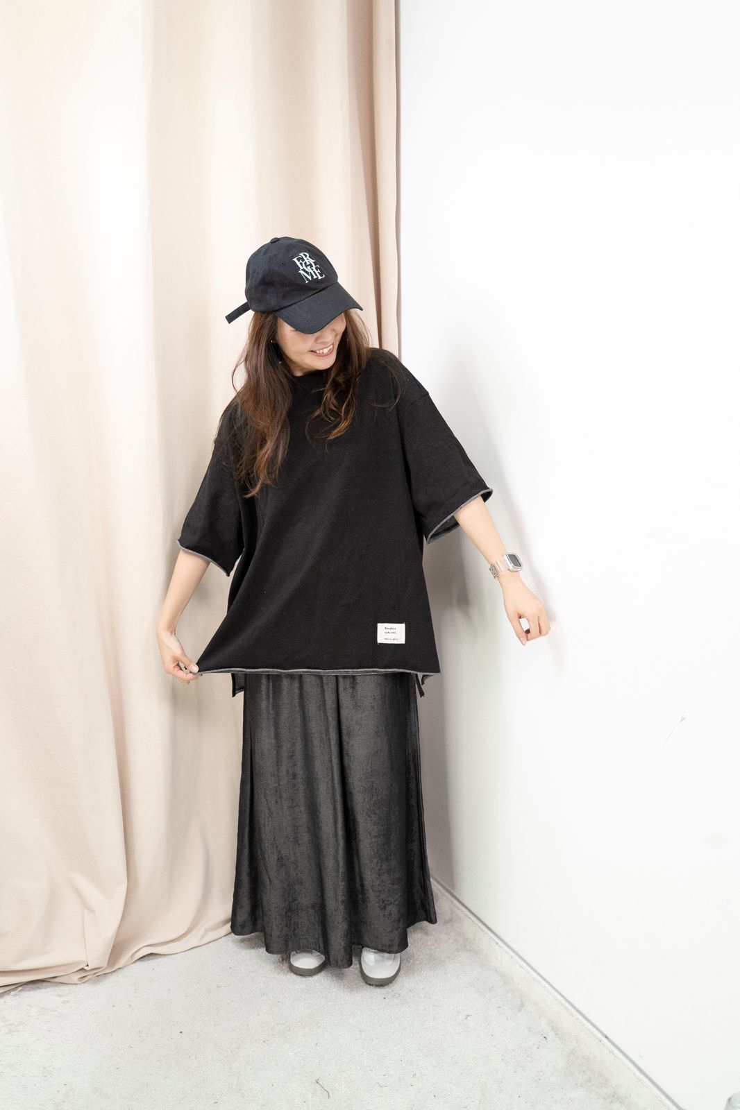 Oversize 牛仔Top（黑色）